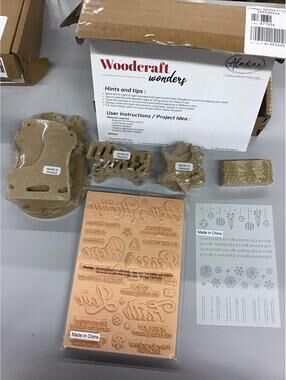 Aladine woodcraft wonders stamp craft set Christmas new in package from HSN